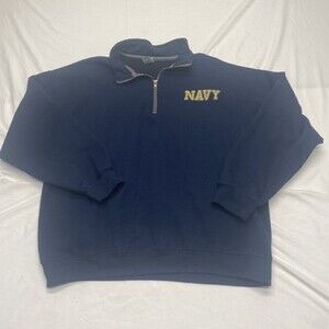 Gildan Heavy Blend US Navy Quarter-Zip Fleece Pullover - Navy Blue, Size XL